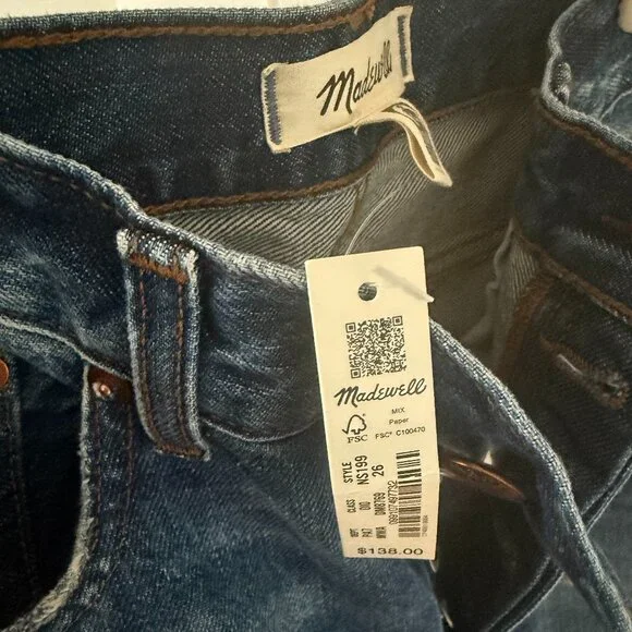 NWT Madewell Jeans Sz 26 Low Slung Baggy Moffat wash - Picture 5 of 7